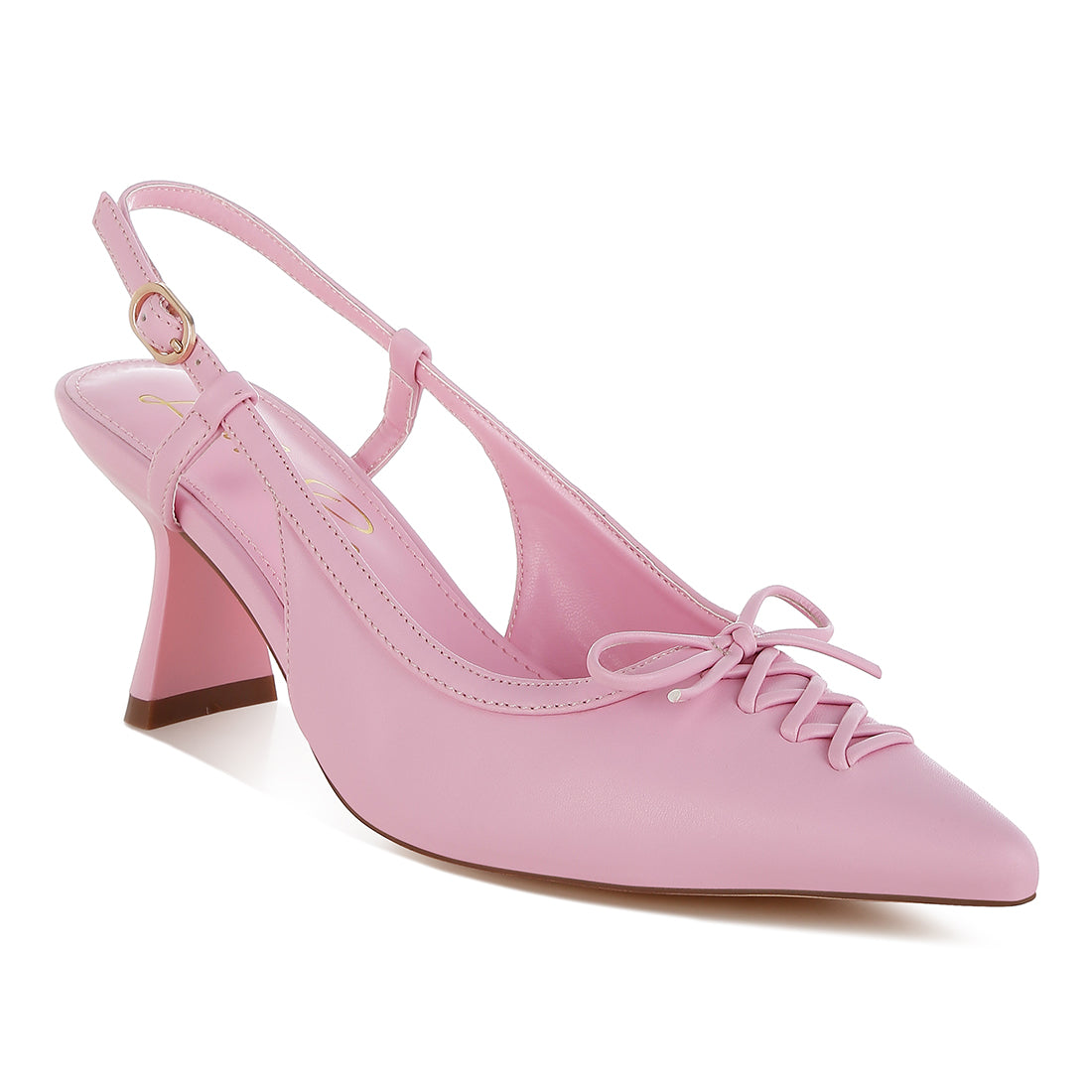 women kitten heel pointy slingbacks#color_pink