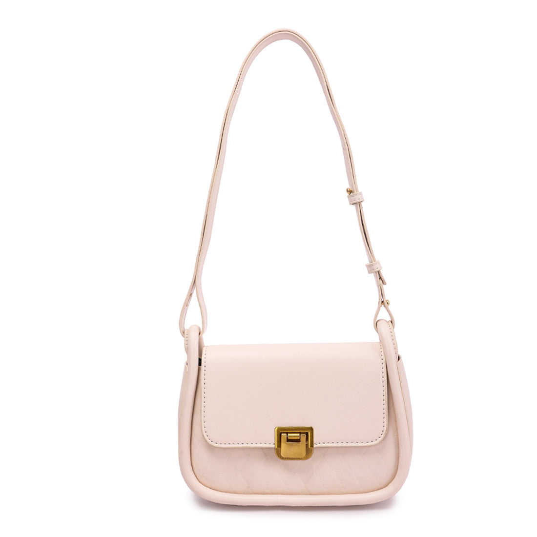 faux leather sling bag#color_white