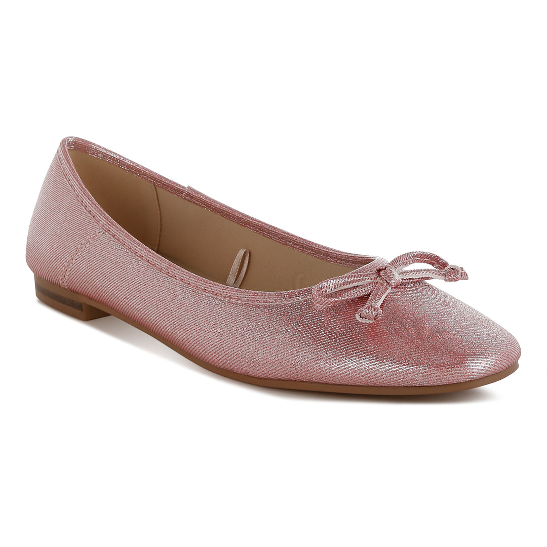 metallic ballet flats#color_red