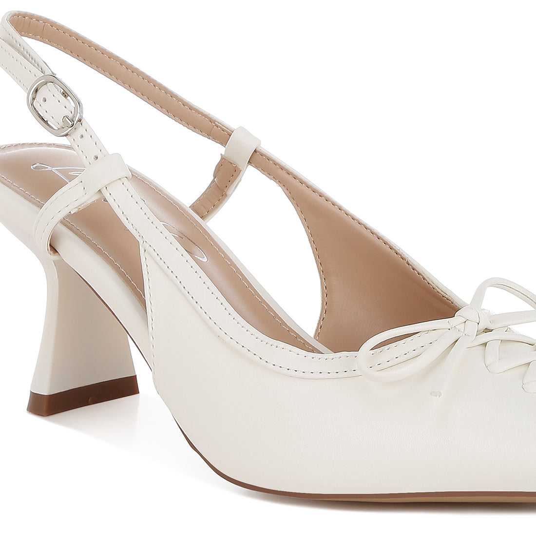 women kitten heel pointy slingbacks#color_white