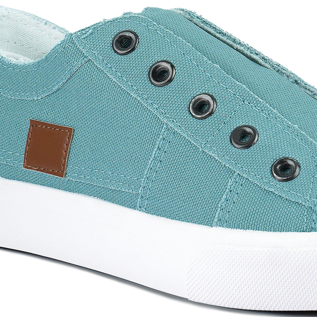 raw trim solid canvas sneakers#color_light-blue
