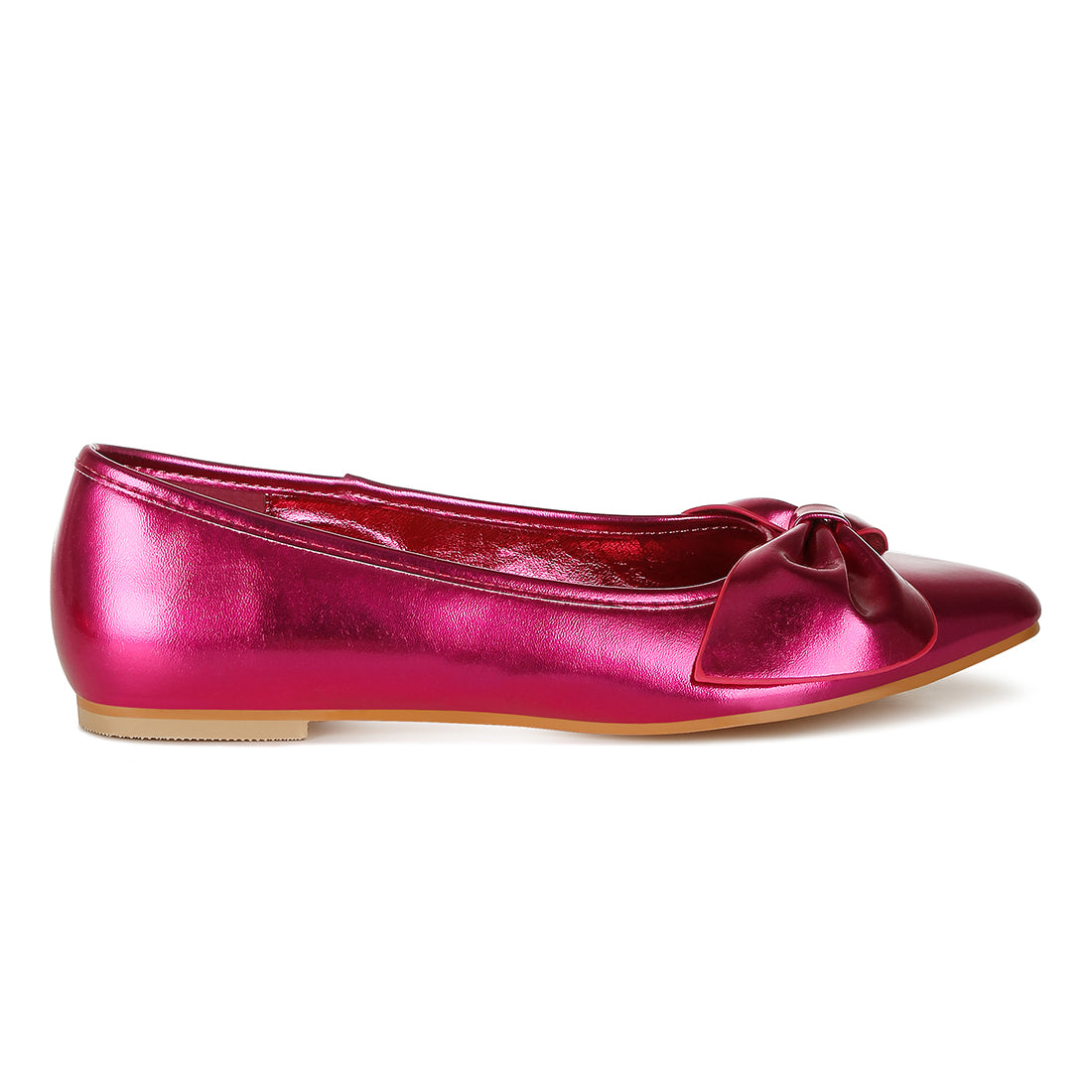 metallic pleather bow ballerinas
#color_fuchsia