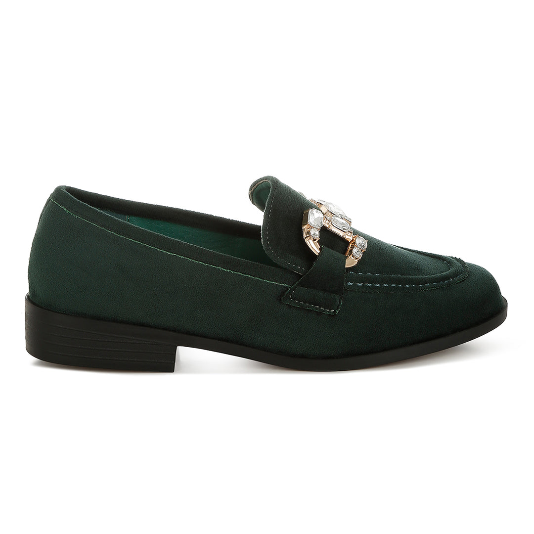 diamante embellished horsebit loafers#color_green