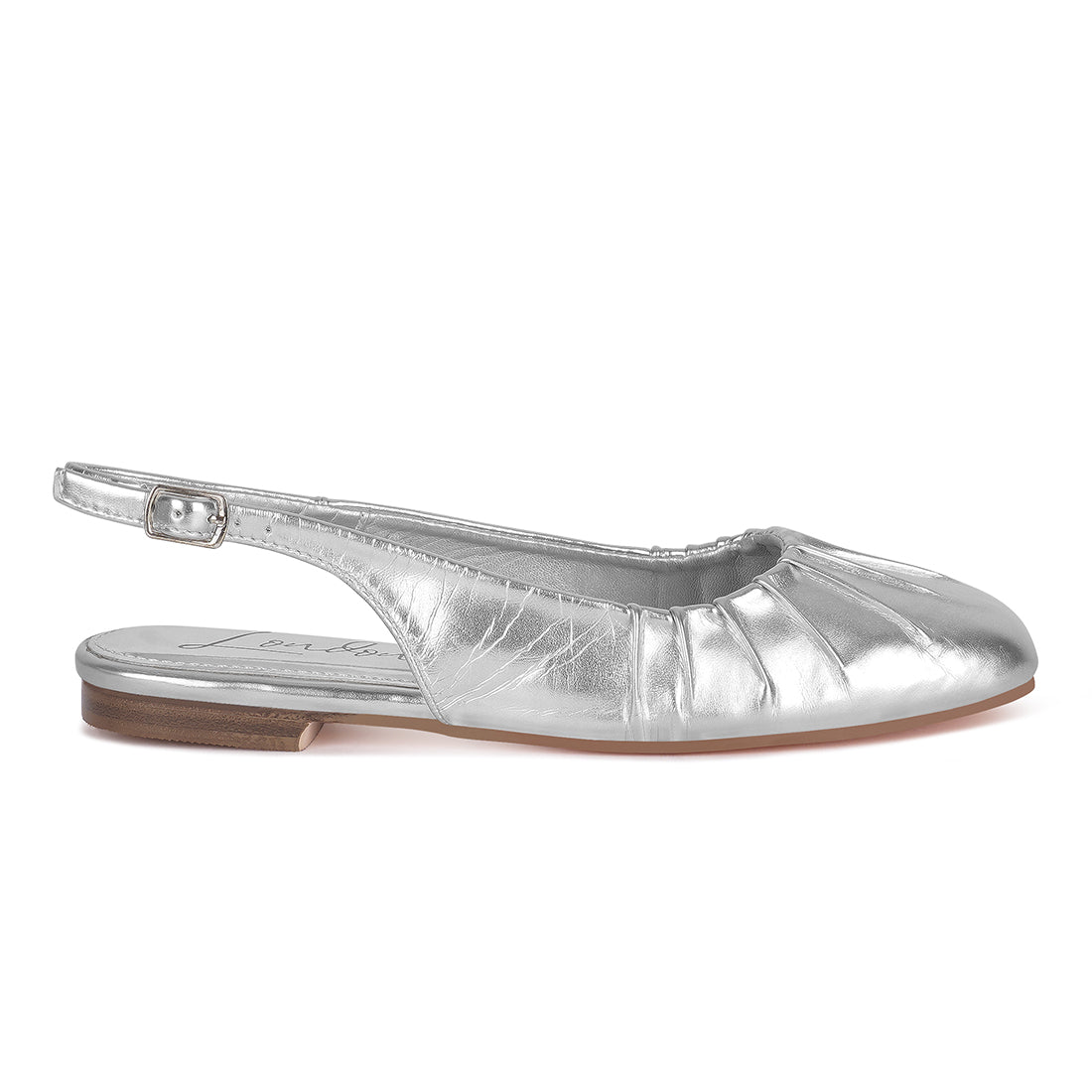 metallic square Toe flat slingbacks#color_silver