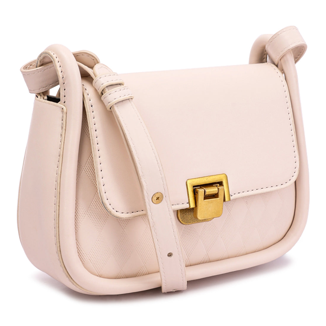 faux leather sling bag#color_white
