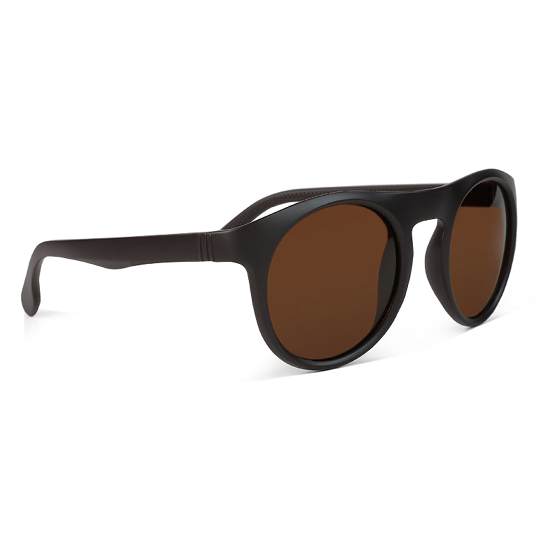 round flat sunglasses#color_brown