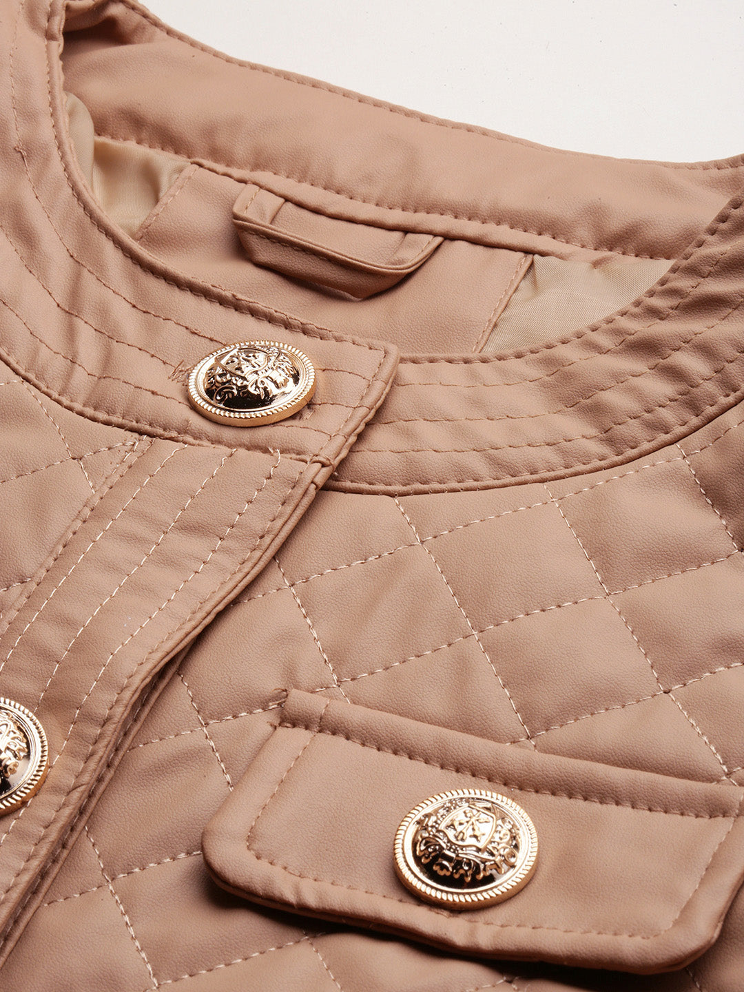 quilted jacket#color_taupe