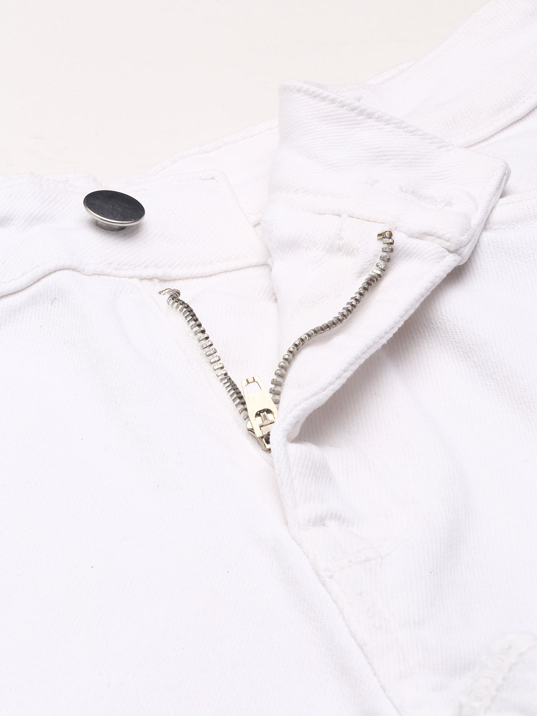 White High Waist Rolled Hem Shorts