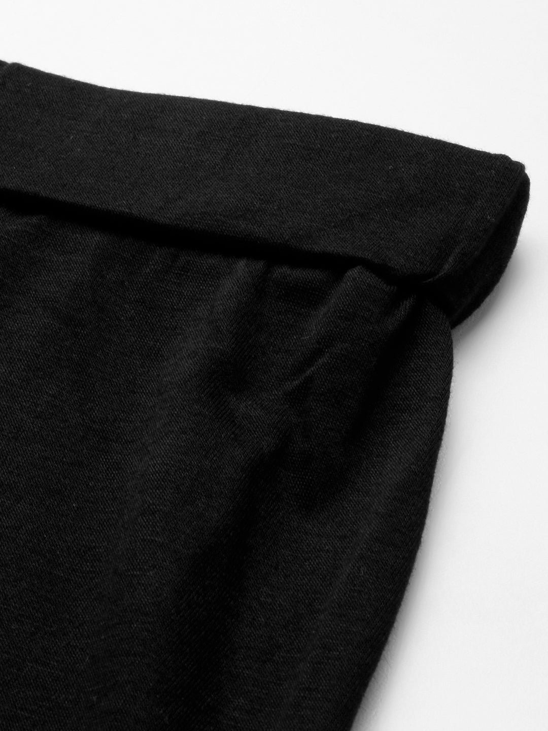 knitted long tube skirt#color_black