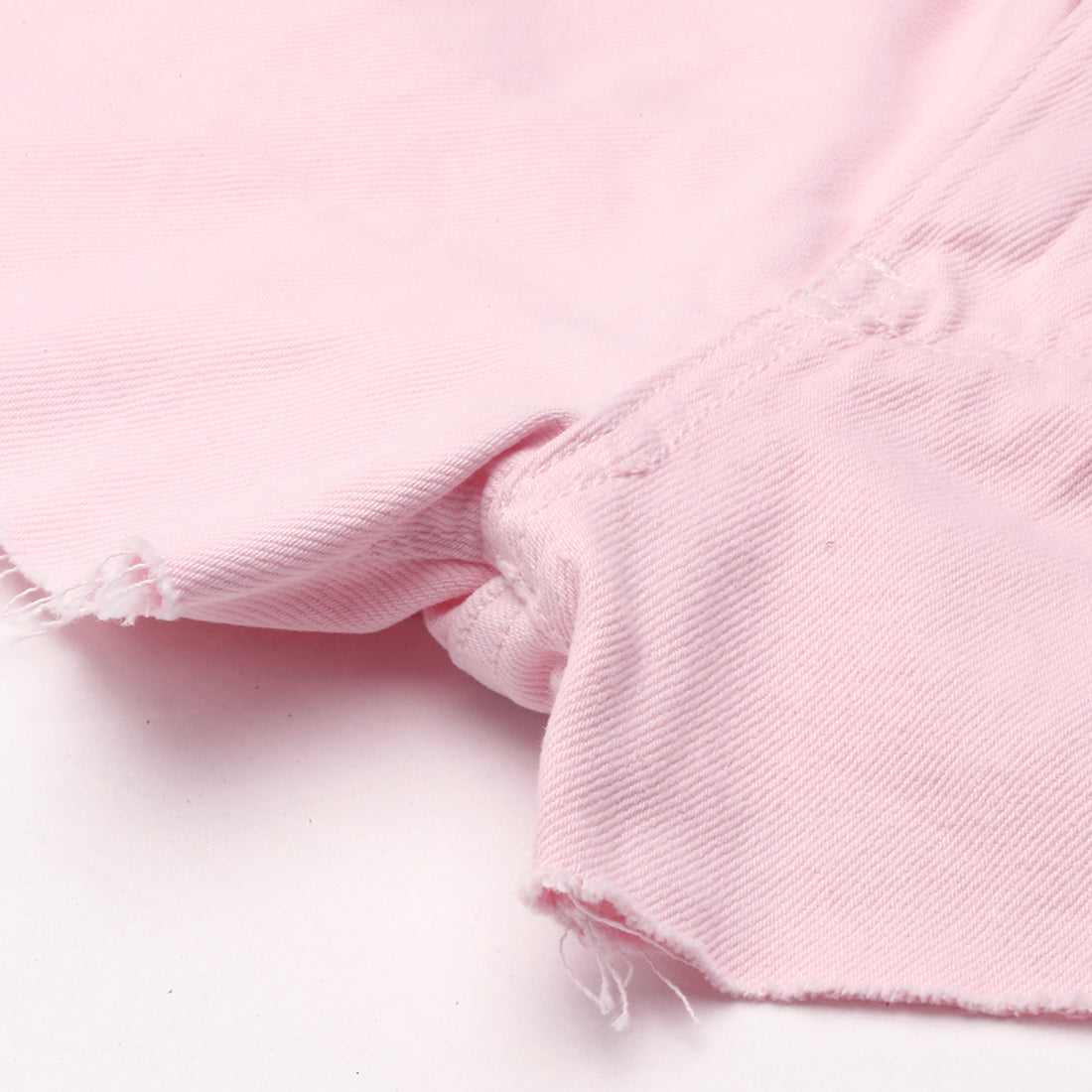 Pink Jeans High Waist Raw Hem Shorts