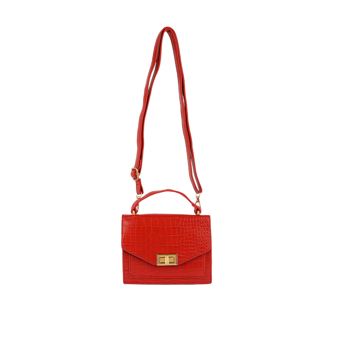 Red Multi Strap Mini Clutch Sling Bag