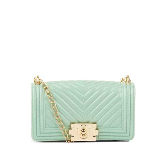 Jelly Quilt Pattern Sling Bag in Mint