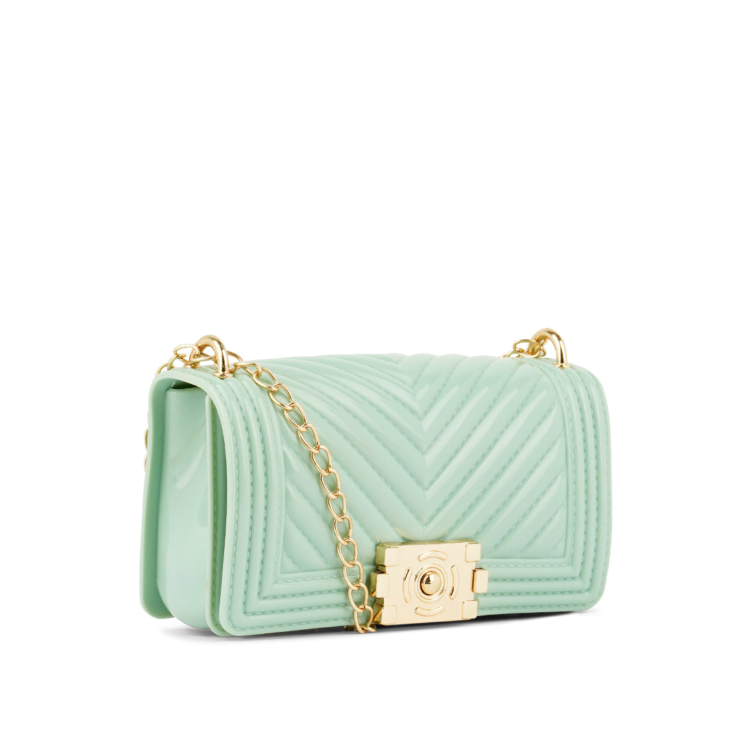 Jelly Quilt Pattern Sling Bag in Mint