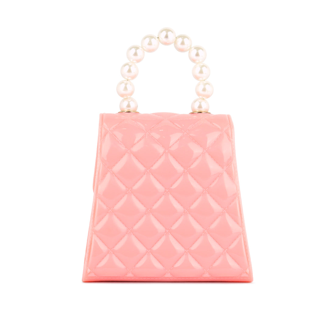 Jelly Quilted Pearl Sling Bag in Pink