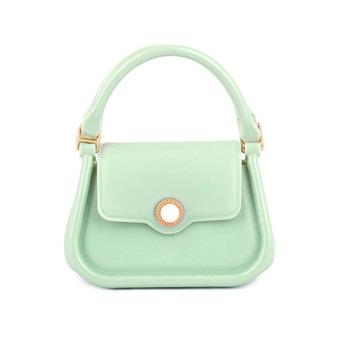 Croc Textured Mini Handbag in Mint