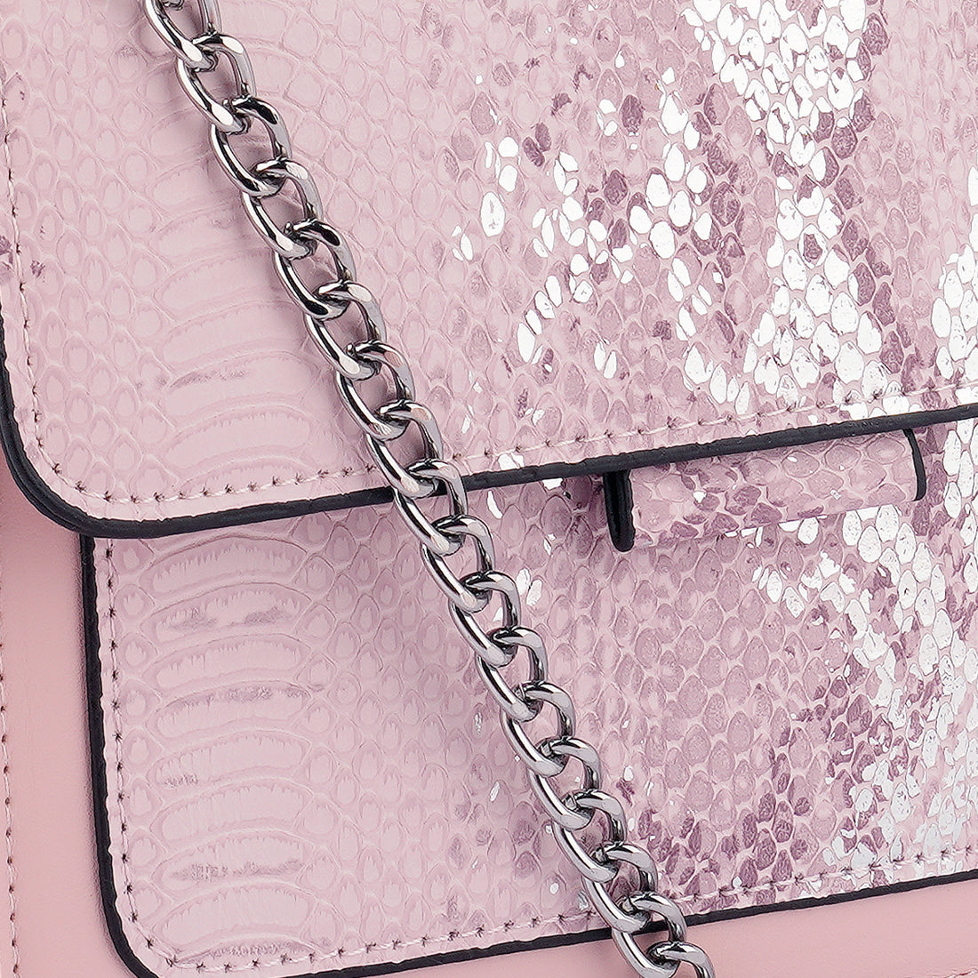 Pink Reptile Print Sling Bag