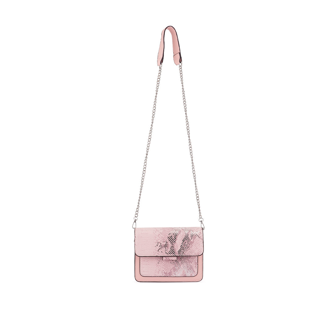 Pink Reptile Print Sling Bag