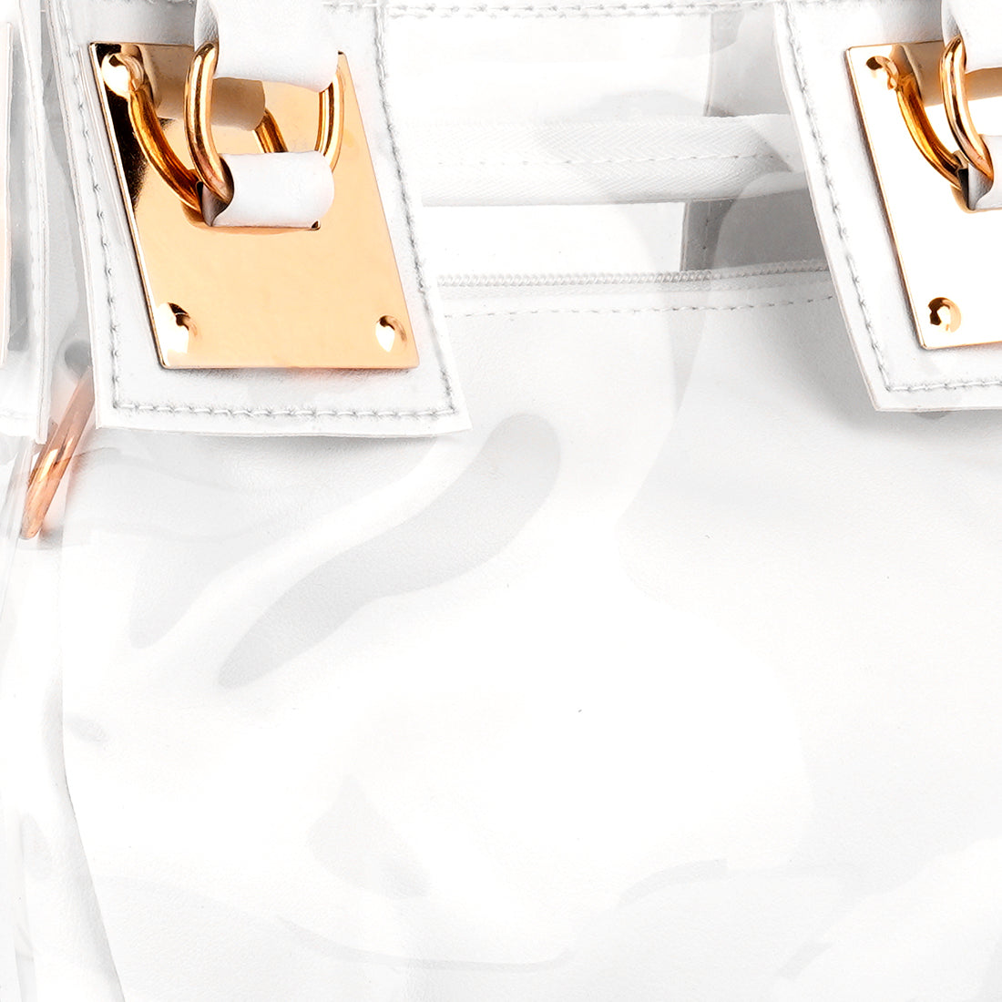 White Clear Handbag With Pouch