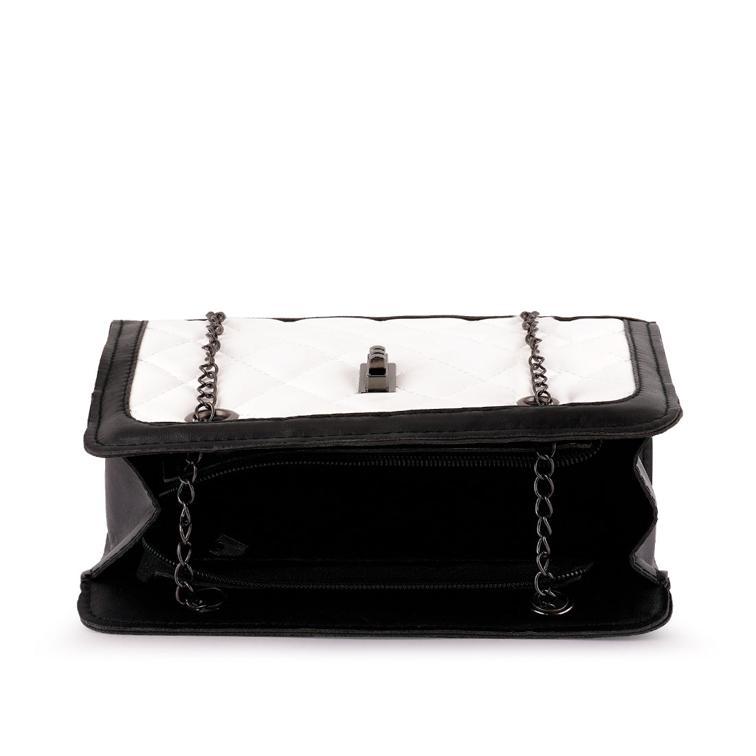 White Quilted Statement Sling Bag