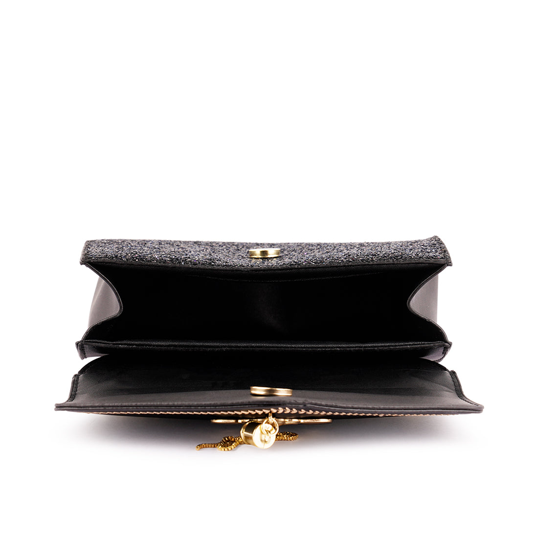 Black Glitter Envelope Sling Bag