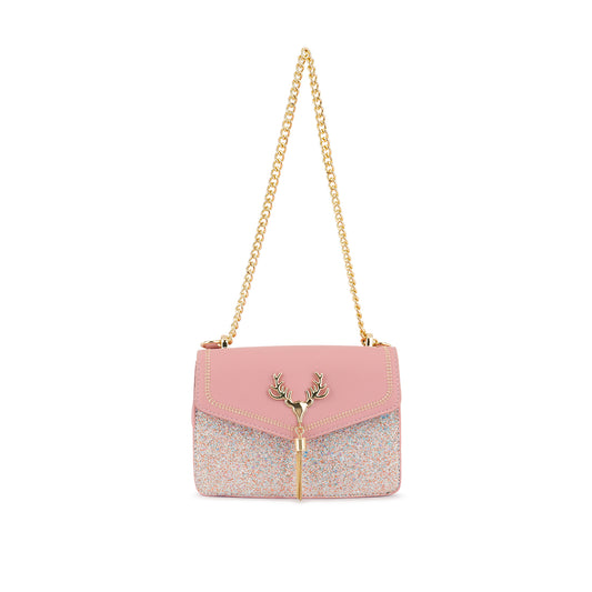 Pink Glitter Envelope Sling Bag