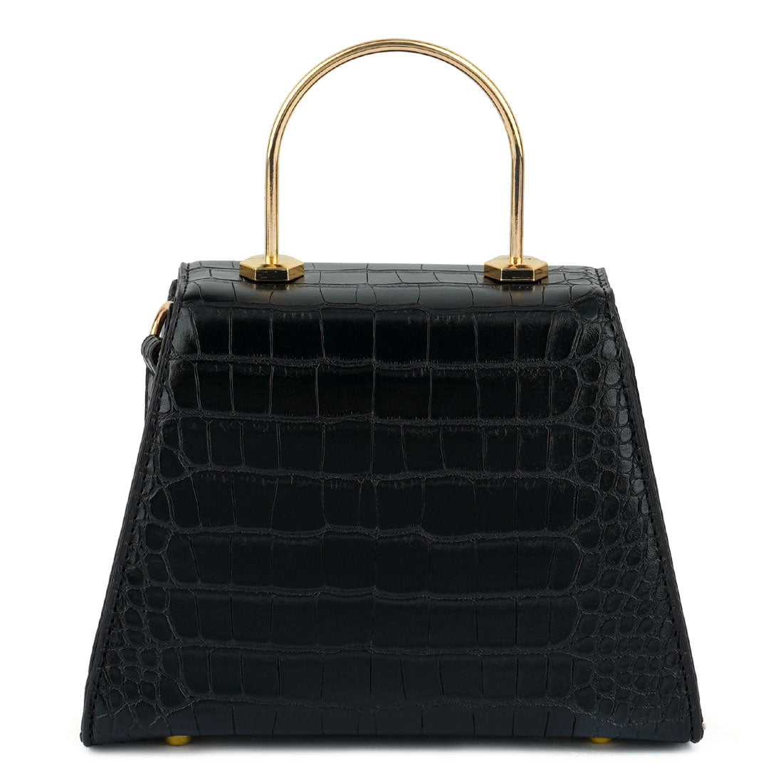 croc pu sling bag#color_black