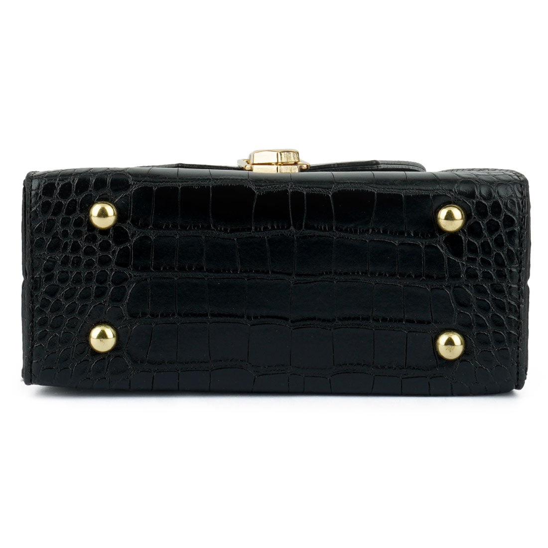 croc pu sling bag#color_black