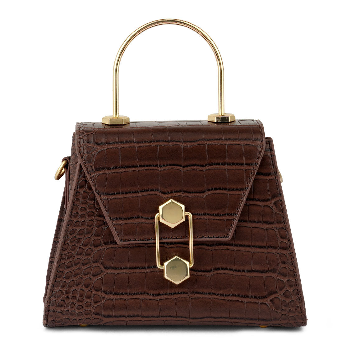 croc pu sling bag#color_brown