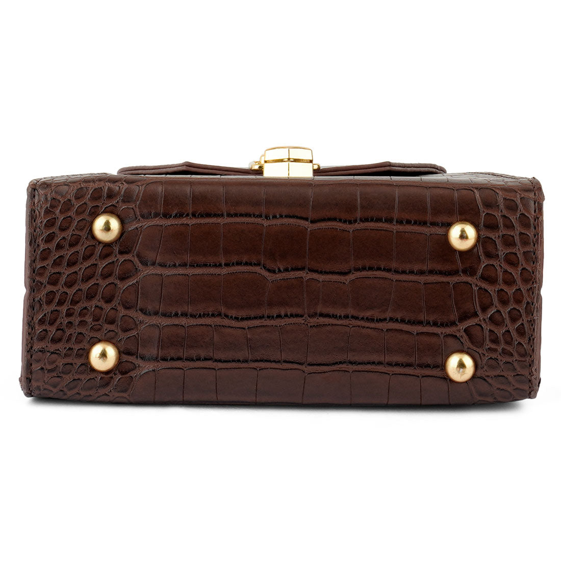 croc pu sling bag#color_brown