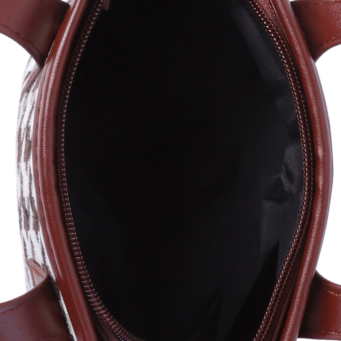 houndstooth pattern handbag#color_brown