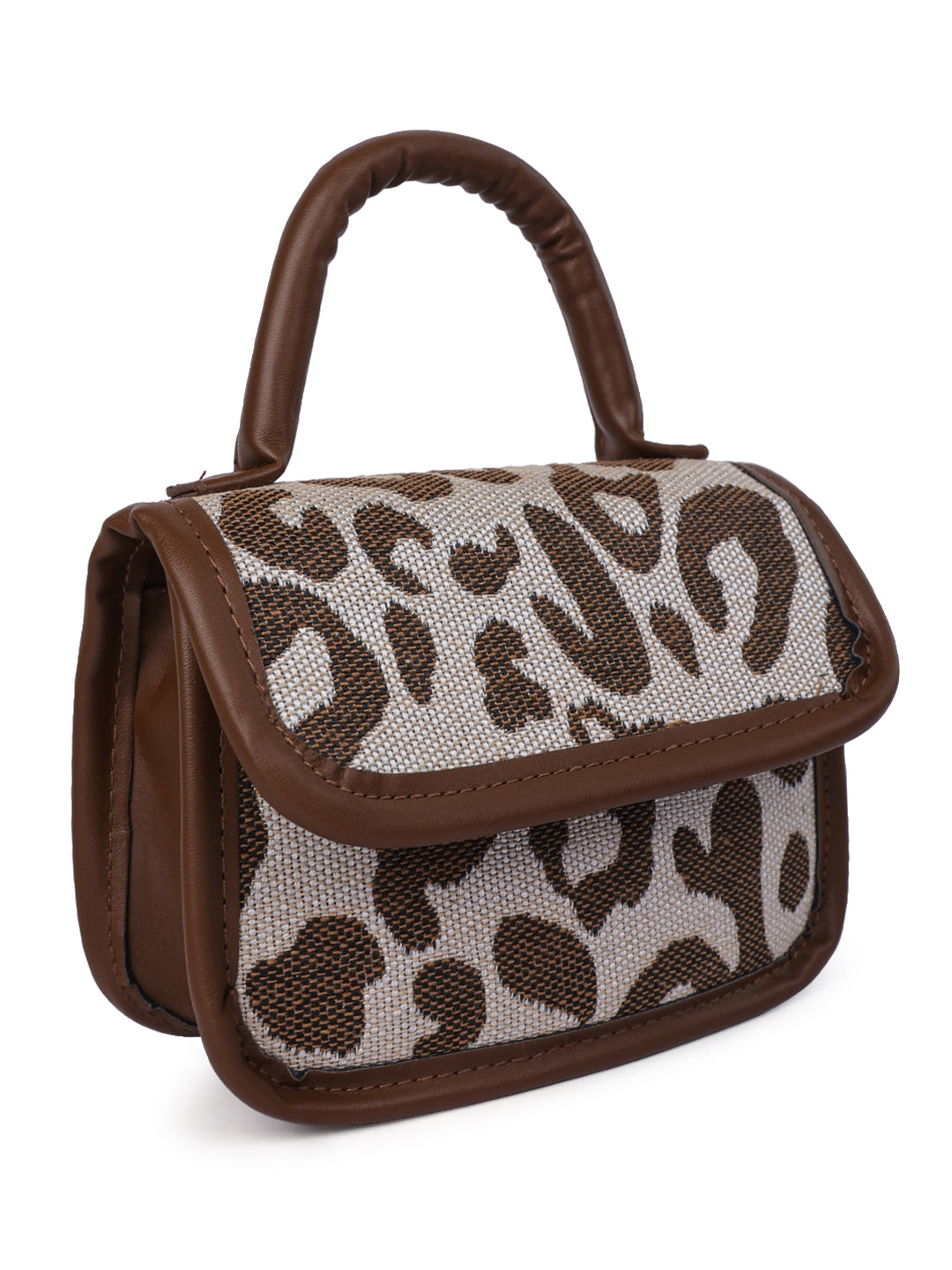 buffalo print sling bag#color_brown