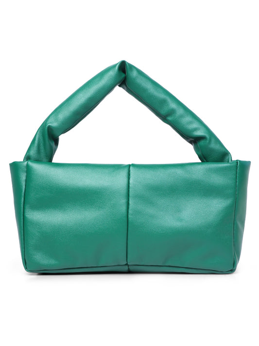 pu buguette bag#color_green