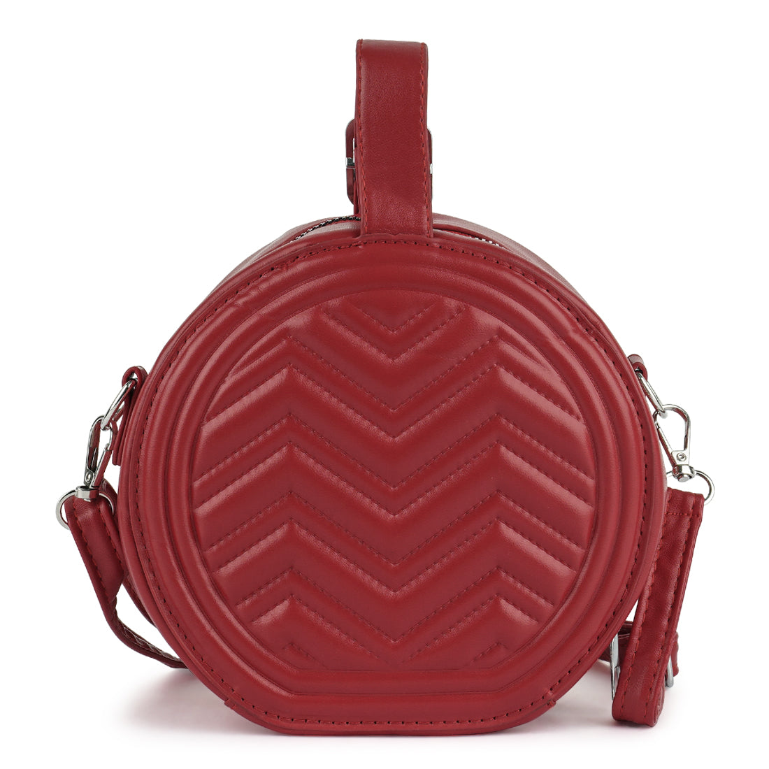 round quilted sling bag#color_red