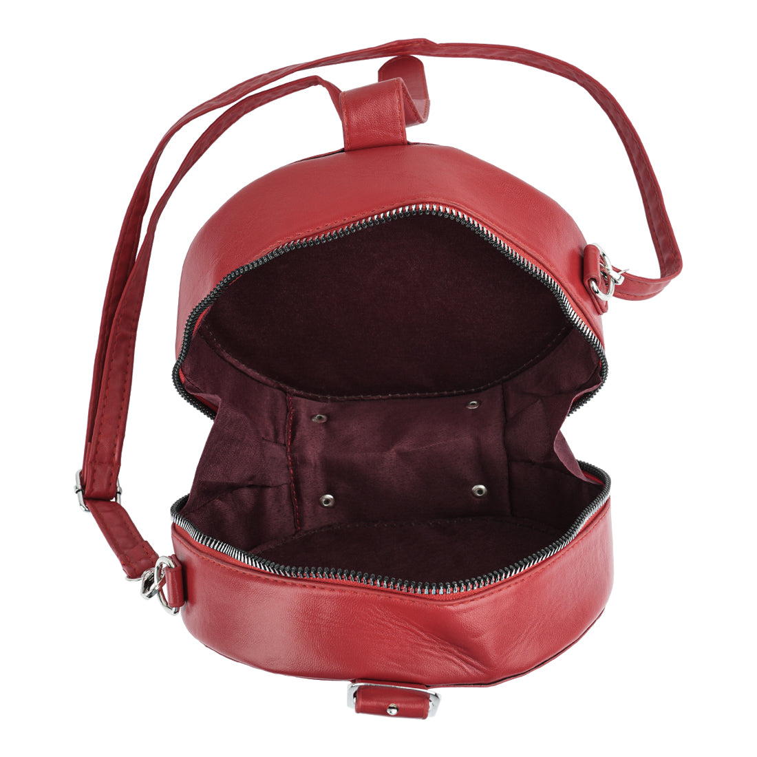 round quilted sling bag#color_red