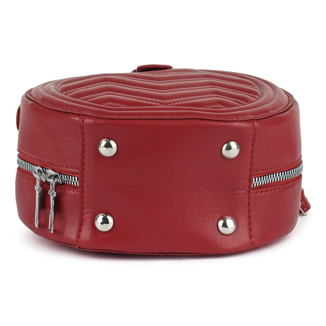 round quilted sling bag#color_red