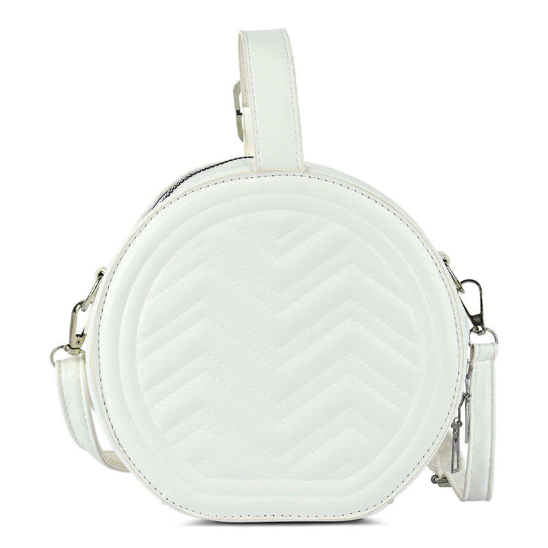 round quilted sling bag#color_white