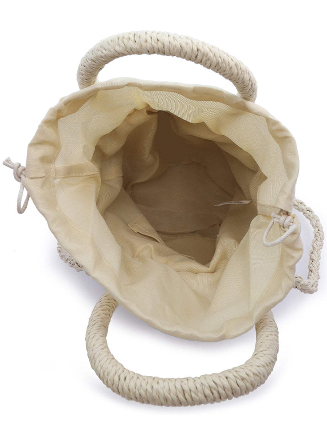 floral woven basket nucket bag#color_beige