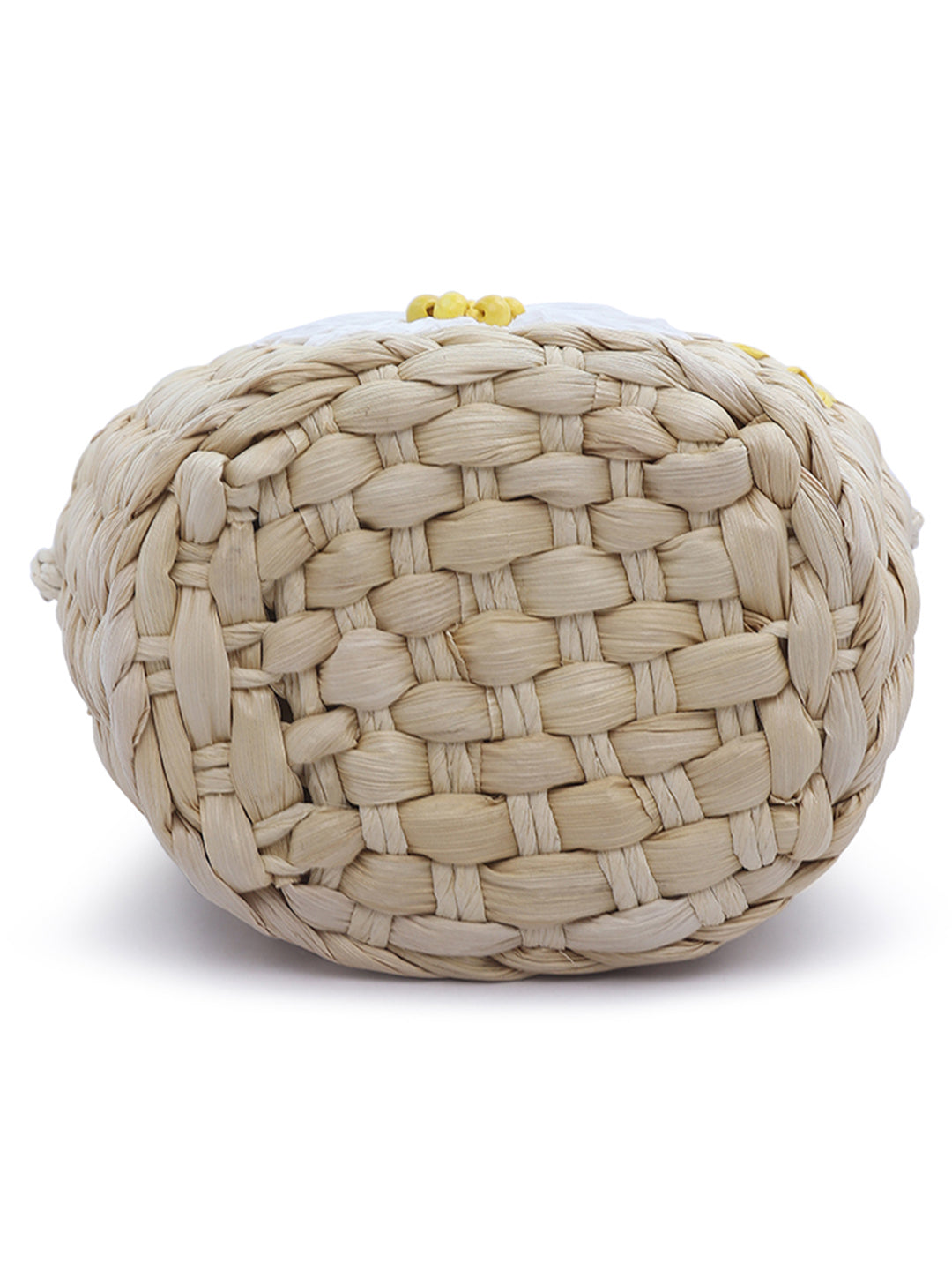 floral woven basket nucket bag#color_beige