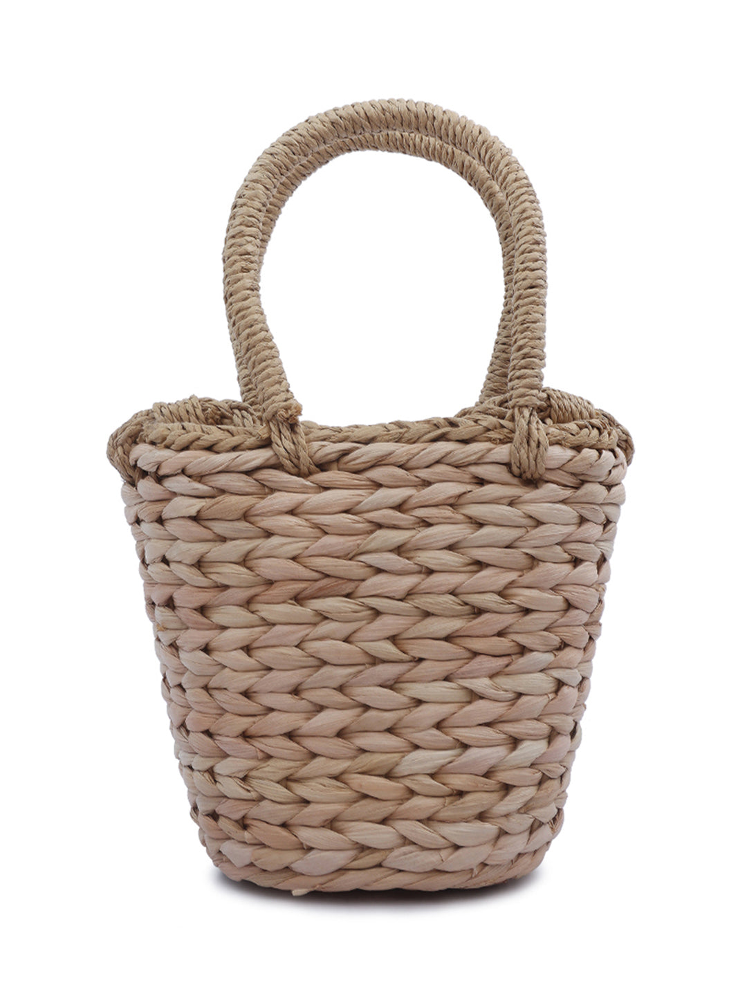 floral woven basket nucket bag#color_khaki