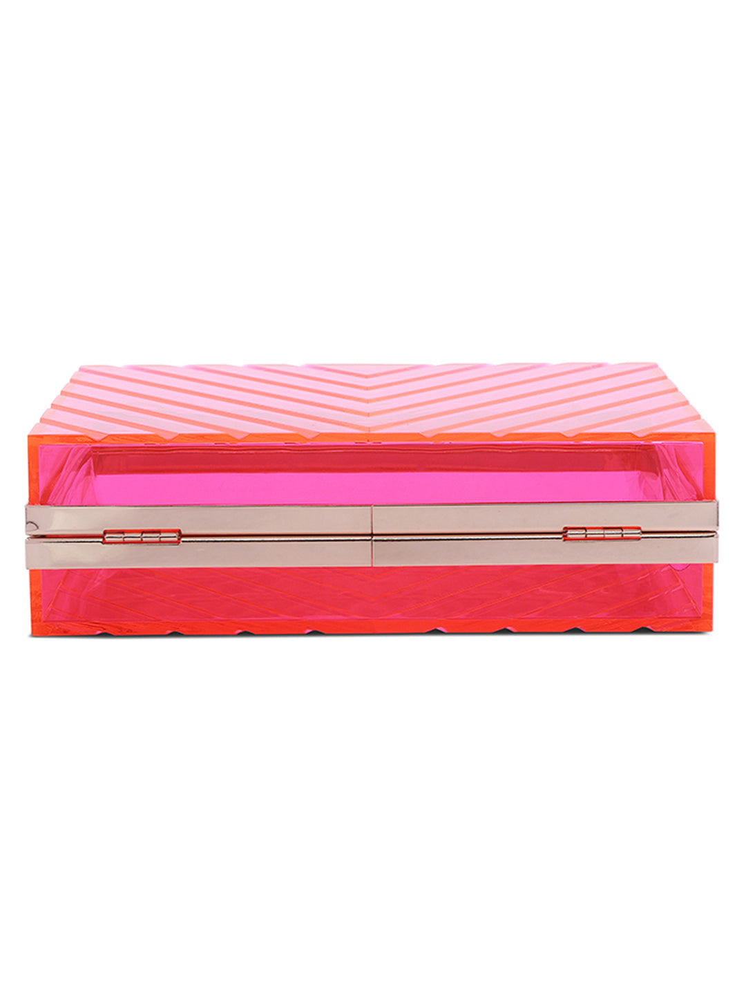 chevron pattern clear clutch bags#color_fuschia