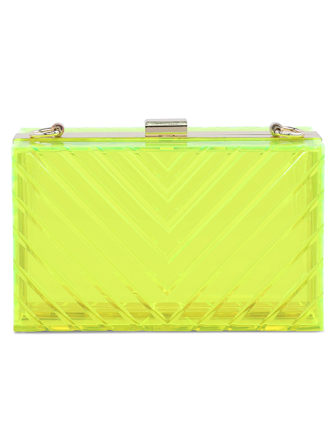 chevron pattern clear clutch bags#color_lime