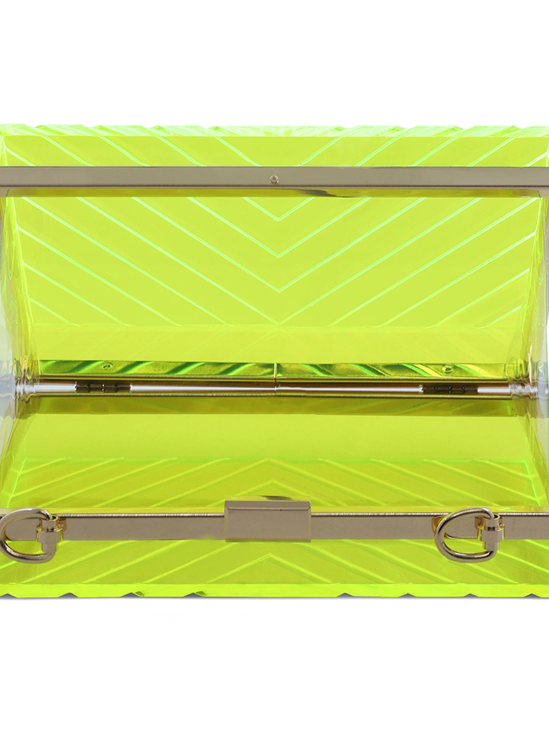 chevron pattern clear clutch bags#color_lime