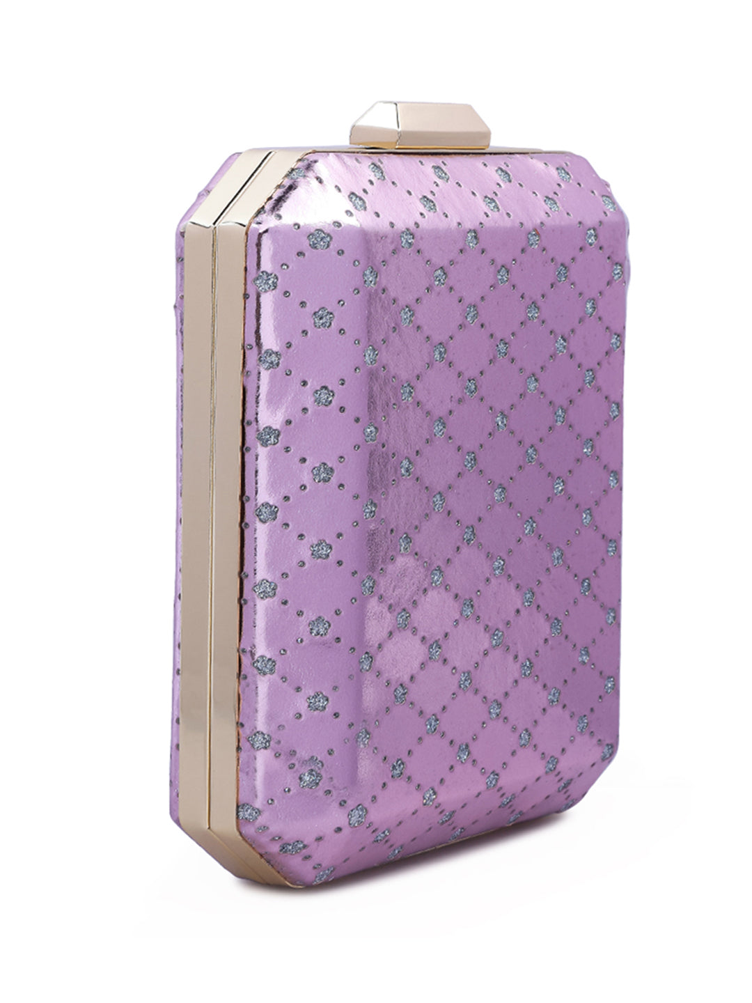 metallic cut out clutch bag#color_pink