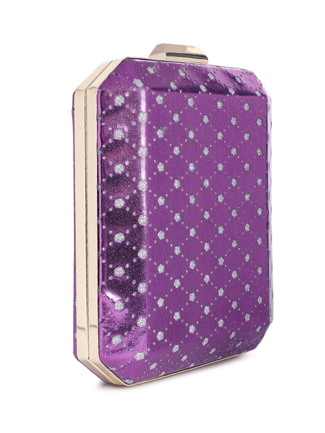 metallic cut out clutch bag#color_purple