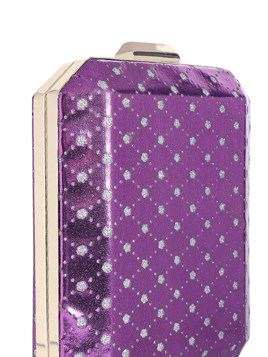 metallic cut out clutch bag#color_purple