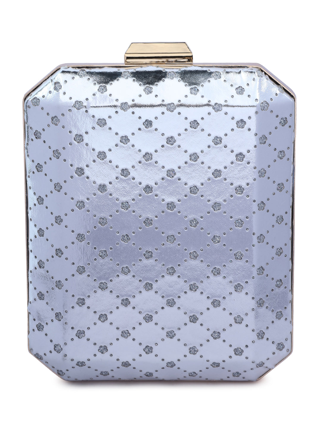 metallic cut out clutch bag#color_silver