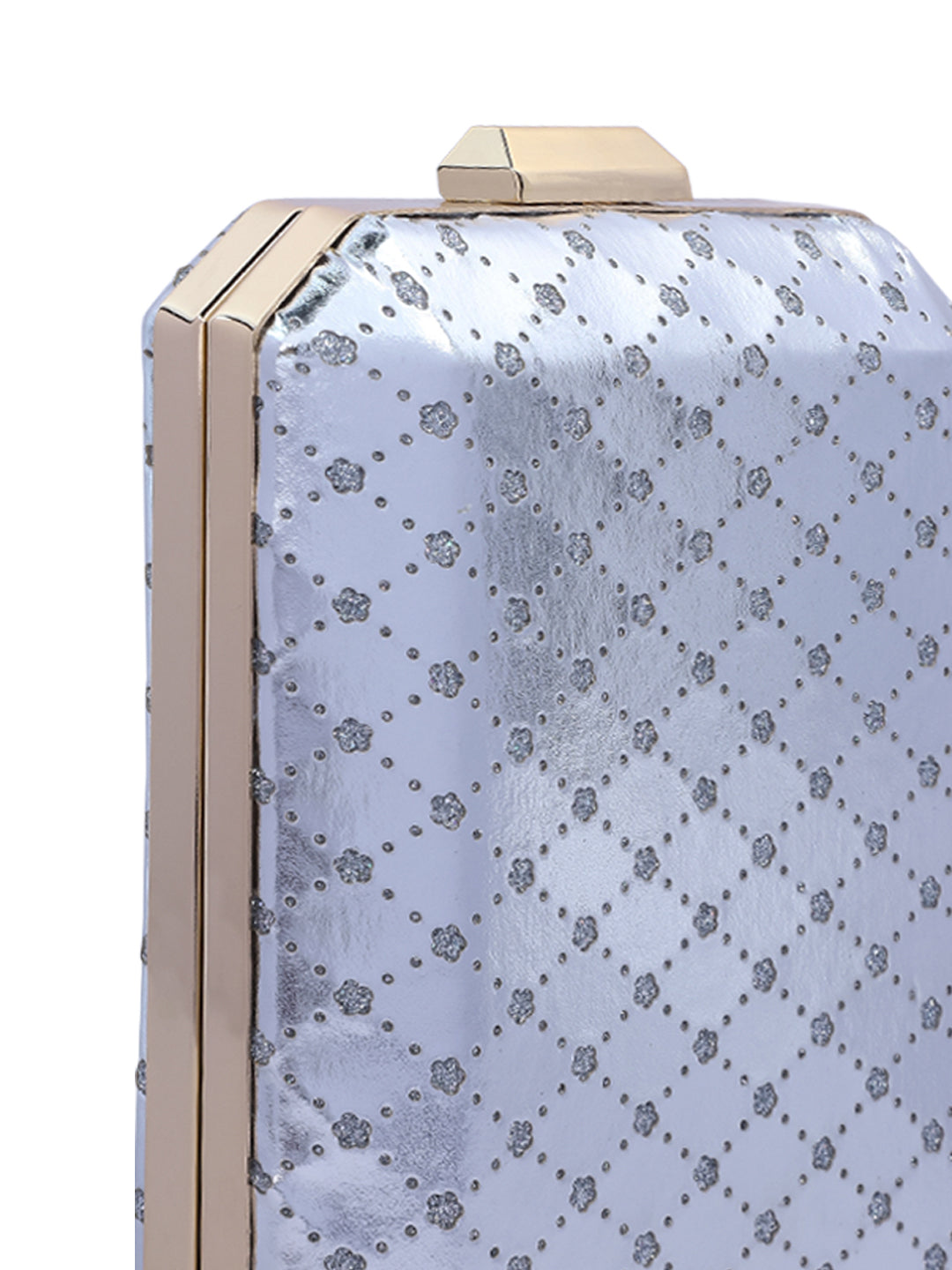 metallic cut out clutch bag#color_silver