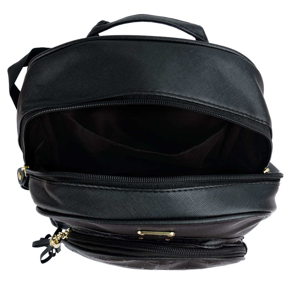 croc patterened mini backpack#color_black