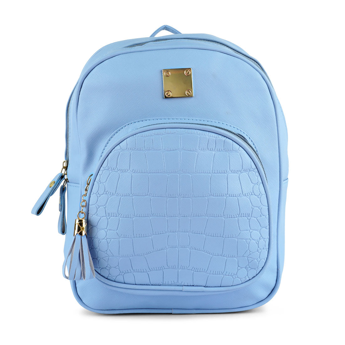 croc patterened mini backpack#color_blue