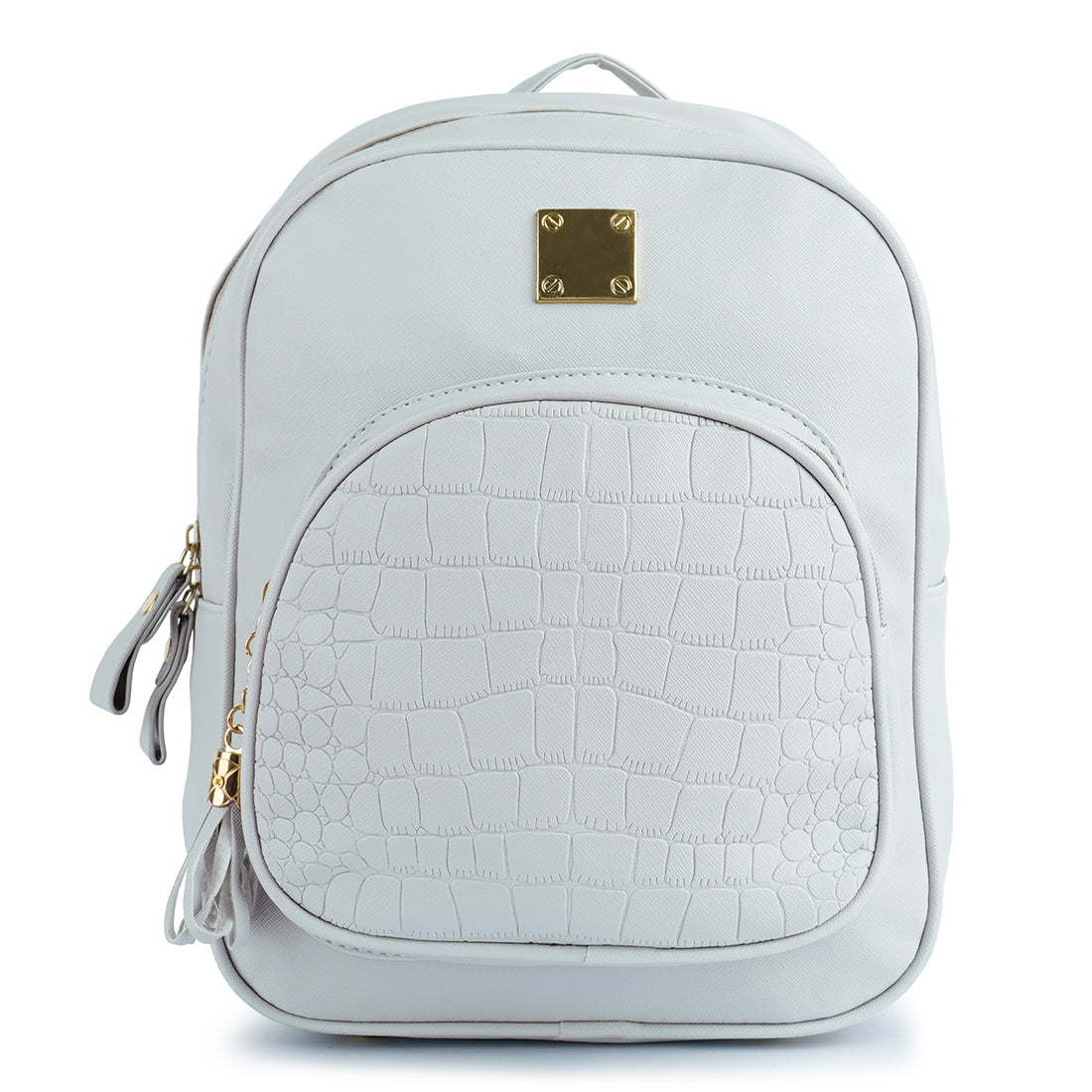croc patterened mini backpack#color_grey